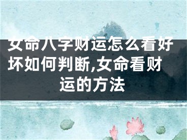 女命八字财运怎么看好坏如何判断,女命看财运的方法