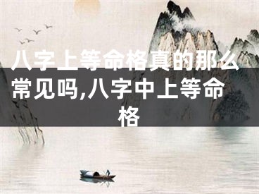 八字上等命格真的那么常见吗,八字中上等命格