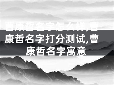 曹康哲名字怎么样,曹康哲名字打分测试,曹康哲名字寓意