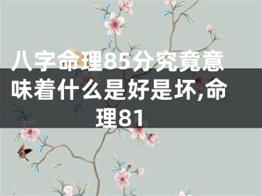 八字命理85分究竟意味着什么是好是坏,命理81
