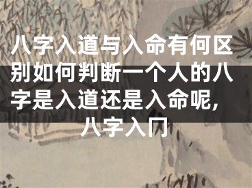 八字入道与入命有何区别如何判断一个人的八字是入道还是入命呢,八字入冂
