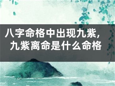 八字命格中出现九紫,九紫离命是什么命格