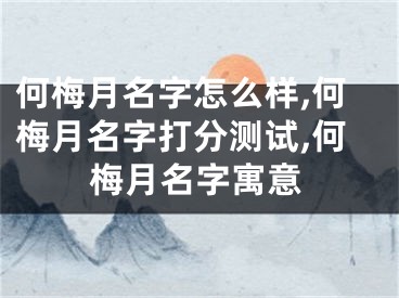 何梅月名字怎么样,何梅月名字打分测试,何梅月名字寓意