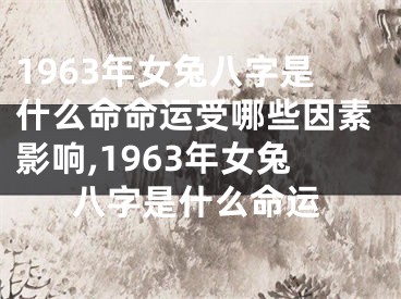 1963年女兔八字是什么命命运受哪些因素影响,1963年女兔八字是什么命运