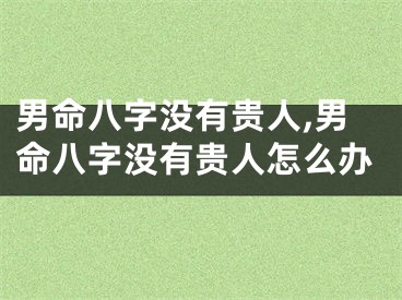 男命八字没有贵人,男命八字没有贵人怎么办