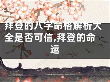 拜登的八字命格解析大全是否可信,拜登的命运