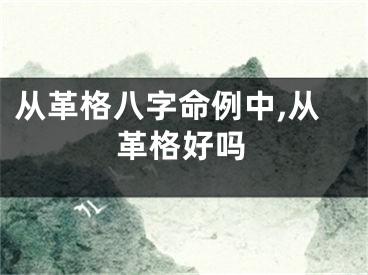 从革格八字命例中,从革格好吗