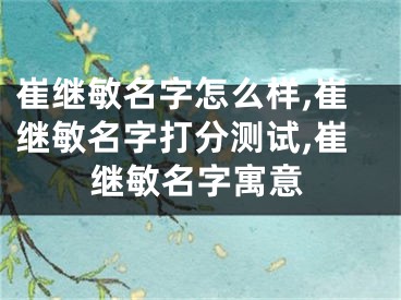 崔继敏名字怎么样,崔继敏名字打分测试,崔继敏名字寓意
