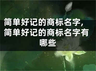 简单好记的商标名字,简单好记的商标名字有哪些
