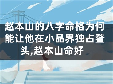 赵本山的八字命格为何能让他在小品界独占鳌头,赵本山命好
