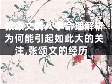 张颂文的八字命理解析为何能引起如此大的关注,张颂文的经历