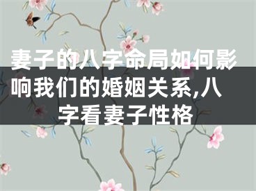 妻子的八字命局如何影响我们的婚姻关系,八字看妻子性格