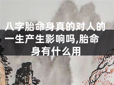 八字胎命身真的对人的一生产生影响吗,胎命身有什么用