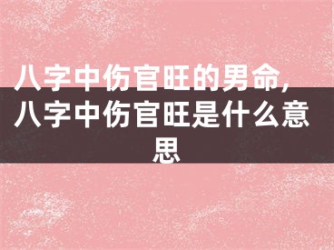 八字中伤官旺的男命,八字中伤官旺是什么意思