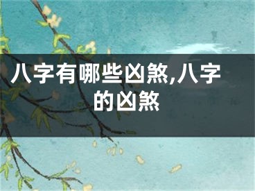 八字有哪些凶煞,八字的凶煞