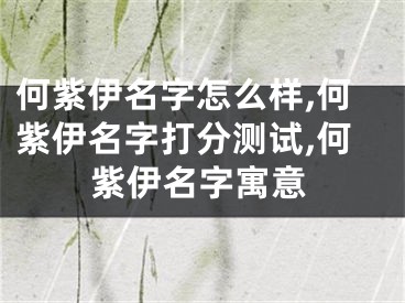 何紫伊名字怎么样,何紫伊名字打分测试,何紫伊名字寓意