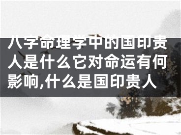 八字命理学中的国印贵人是什么它对命运有何影响,什么是国印贵人