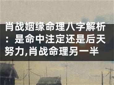 肖战姻缘命理八字解析：是命中注定还是后天努力,肖战命理另一半