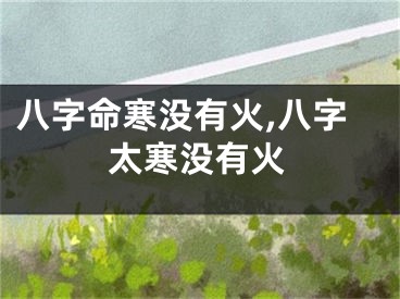 八字命寒没有火,八字太寒没有火