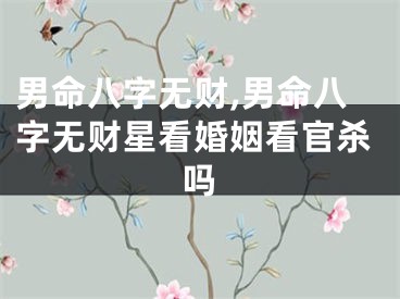 男命八字无财,男命八字无财星看婚姻看官杀吗