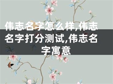 伟志名字怎么样,伟志名字打分测试,伟志名字寓意