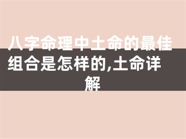 八字命理中土命的最佳组合是怎样的,土命详解