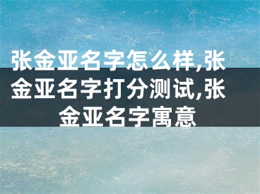 张金亚名字怎么样,张金亚名字打分测试,张金亚名字寓意