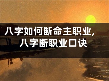 八字如何断命主职业,八字断职业口诀