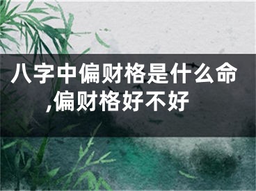 八字中偏财格是什么命,偏财格好不好