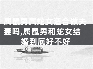 属鼠男属蛇女适合做夫妻吗,属鼠男和蛇女结婚到底好不好