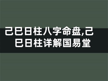 己巳日柱八字命盘,己巳日柱详解国易堂