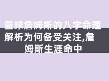 篮球詹姆斯的八字命理解析为何备受关注,詹姆斯生涯命中