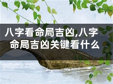 八字看命局吉凶,八字命局吉凶关键看什么