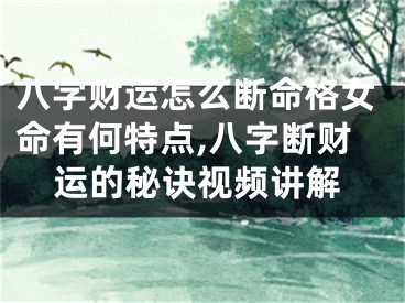 八字财运怎么断命格女命有何特点,八字断财运的秘诀视频讲解