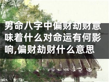 男命八字中偏财劫财意味着什么对命运有何影响,偏财劫财什么意思