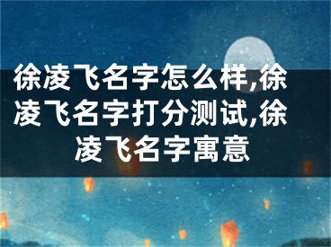 徐凌飞名字怎么样,徐凌飞名字打分测试,徐凌飞名字寓意