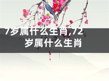 7岁属什么生肖,72岁属什么生肖
