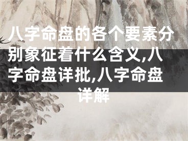 八字命盘的各个要素分别象征着什么含义,八字命盘详批,八字命盘详解