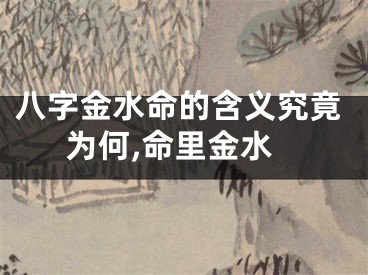 八字金水命的含义究竟为何,命里金水