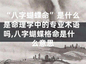 “八字蝴蝶命”是什么是命理学中的专业术语吗,八字蝴蝶格命是什么意思