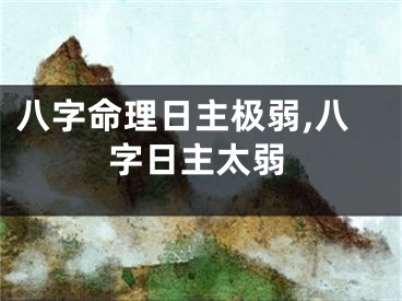 八字命理日主极弱,八字日主太弱