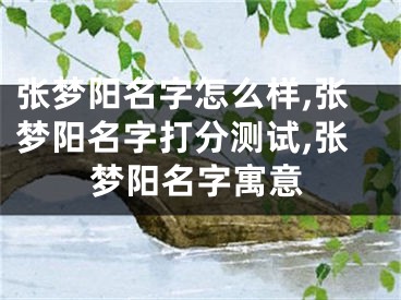 张梦阳名字怎么样,张梦阳名字打分测试,张梦阳名字寓意
