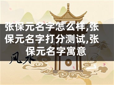 张保元名字怎么样,张保元名字打分测试,张保元名字寓意