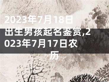 2023年7月18日出生男孩起名鉴赏,2023年7月17日农历