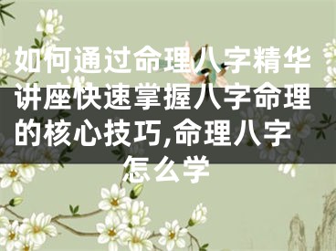 如何通过命理八字精华讲座快速掌握八字命理的核心技巧,命理八字怎么学