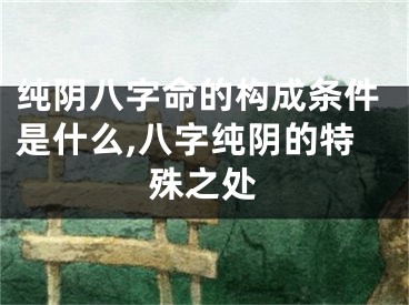 纯阴八字命的构成条件是什么,八字纯阴的特殊之处