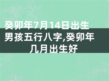 癸卯年7月14日出生男孩五行八字,癸卯年几月出生好