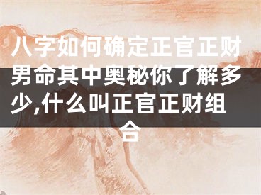 八字如何确定正官正财男命其中奥秘你了解多少,什么叫正官正财组合