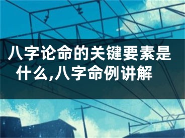 八字论命的关键要素是什么,八字命例讲解