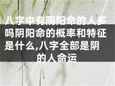 八字中有阴阳命的人多吗阴阳命的概率和特征是什么,八字全部是阴的人命运